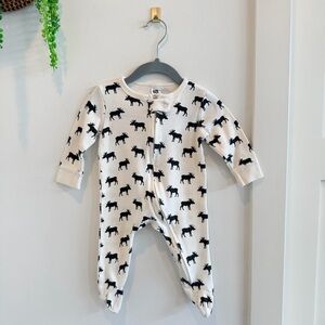 Hudson Baby Infant Boy 100% Cotton Moose Print Zipper Sleep & Play Footie Pj's